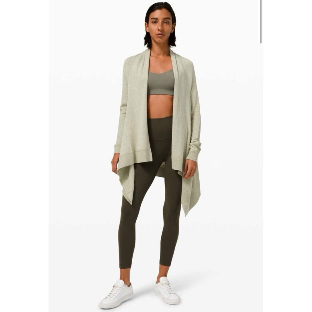 Lululemon Cashlu Knit Wrap Sweater (Size XS/S) Rosemary Lightweight Cardigan